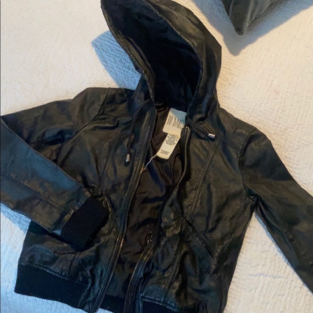 Bb Dakota faux leather hooded jacket